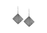 Geometric statement silver drop earrings
